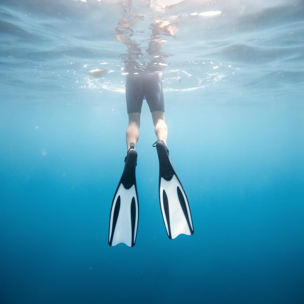 Palmes sous l'eau