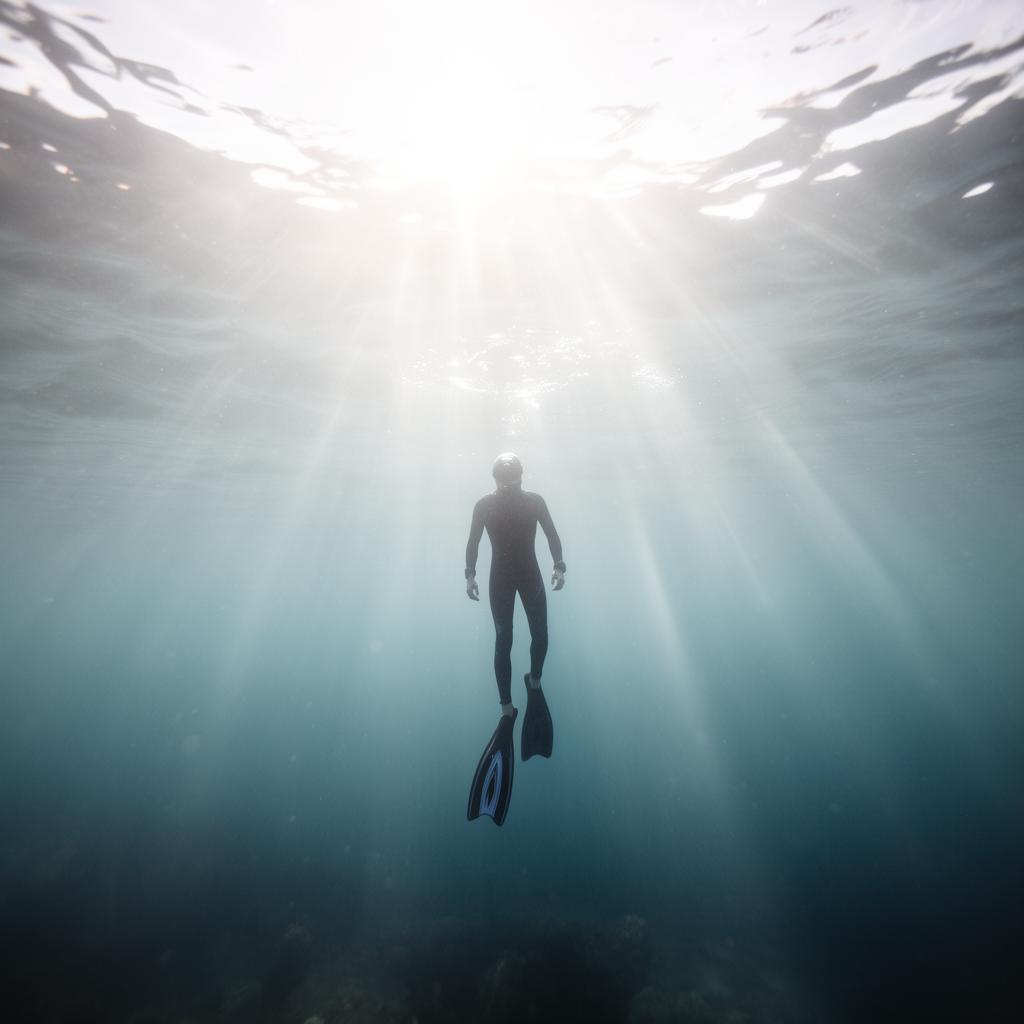Silhouette sous l'eau