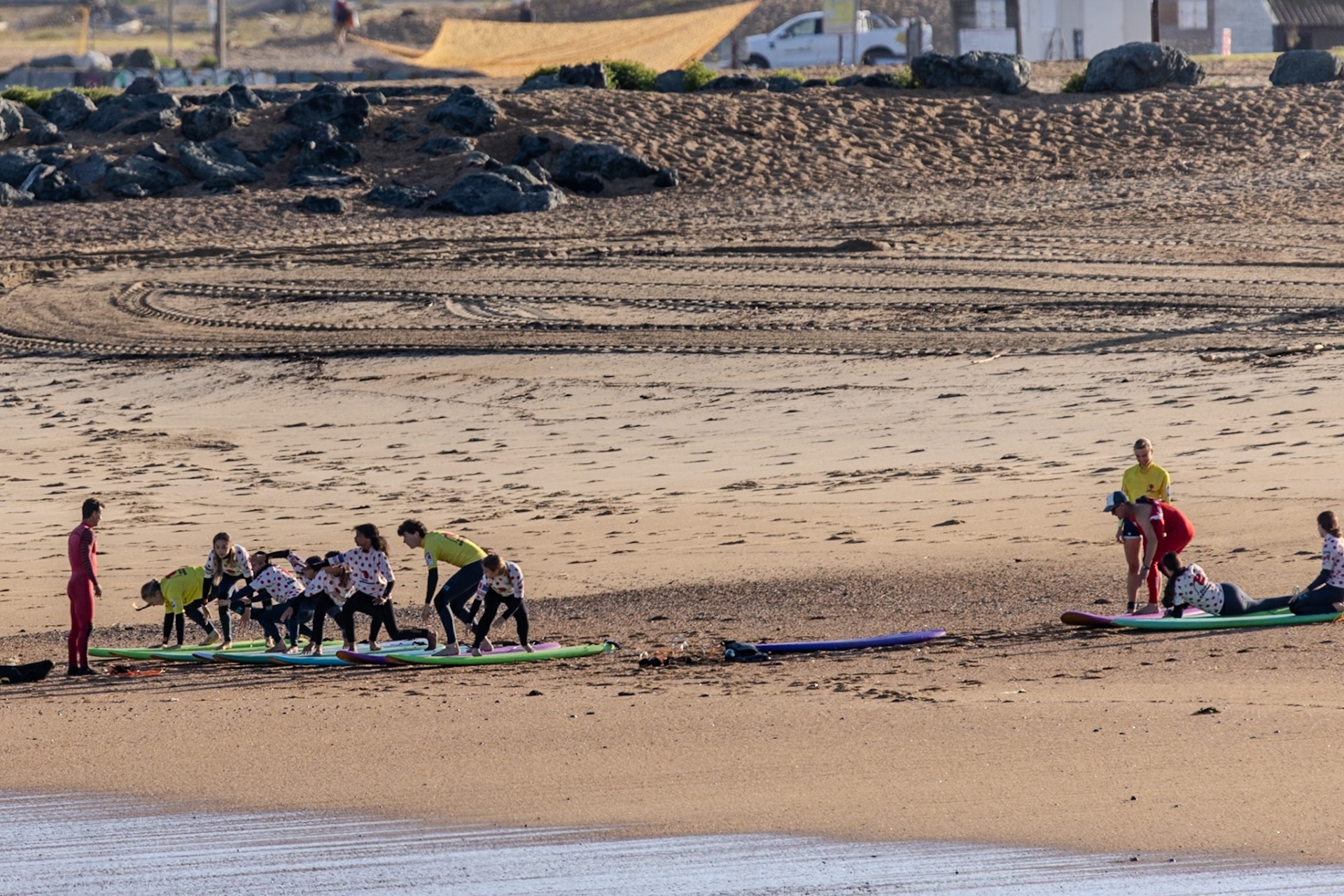 Cours de surf école plage - photographe surf club Pays Basque